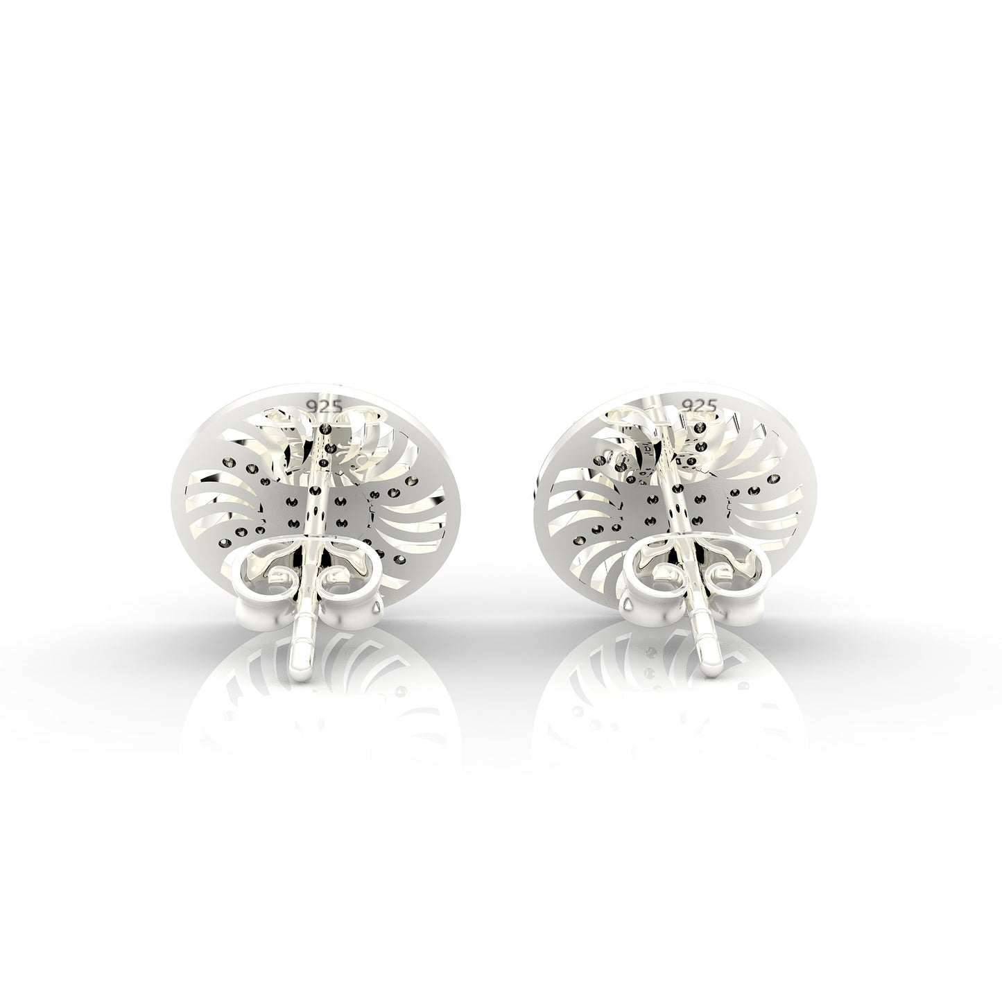 Diamond Studded Vintage Swirl 92.5 Silver Earrings