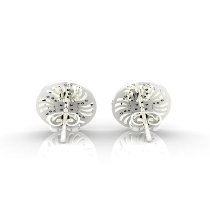 Diamond Studded Vintage Swirl 92.5 Silver Earrings