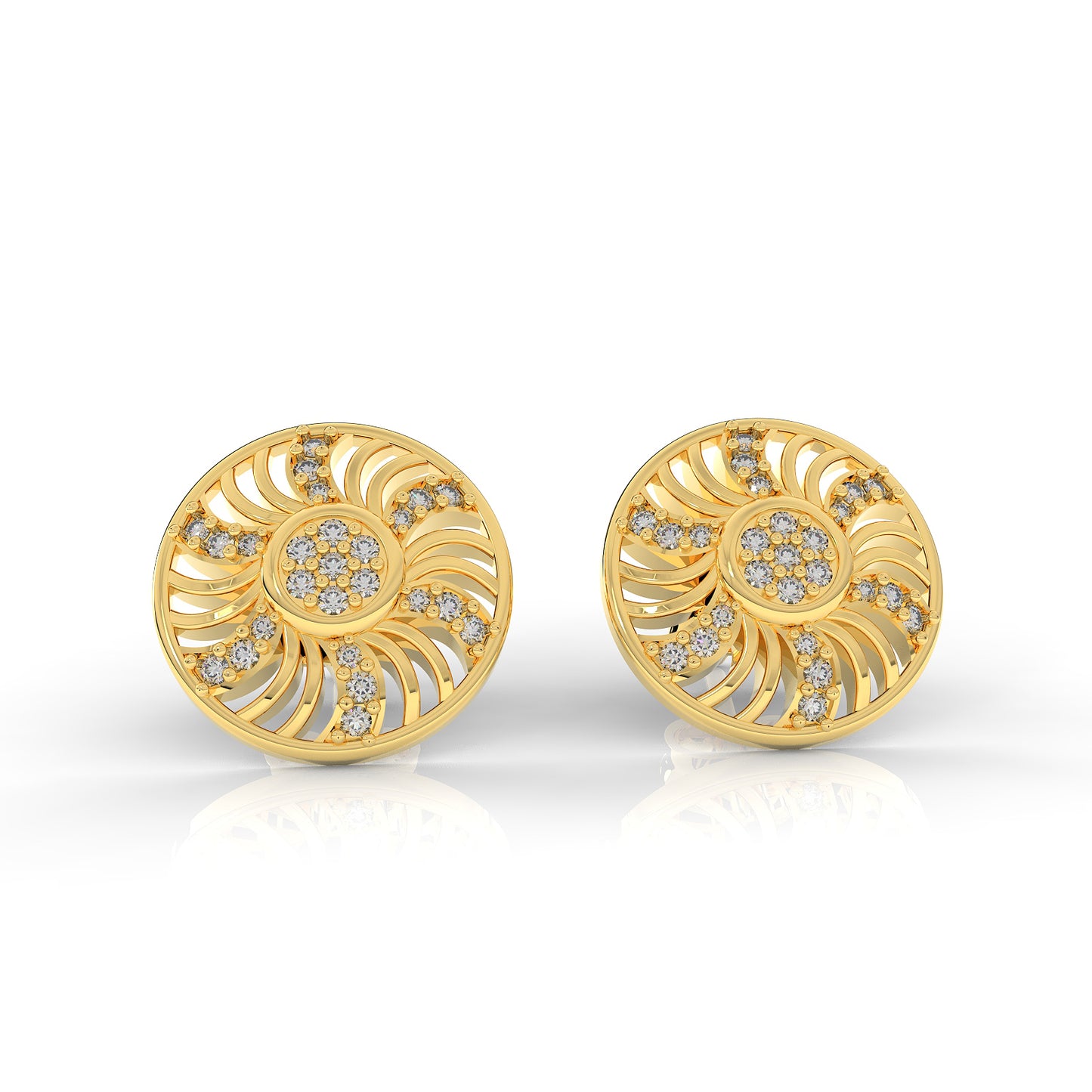 Diamond Studded Vintage Swirl 92.5 Silver Earrings