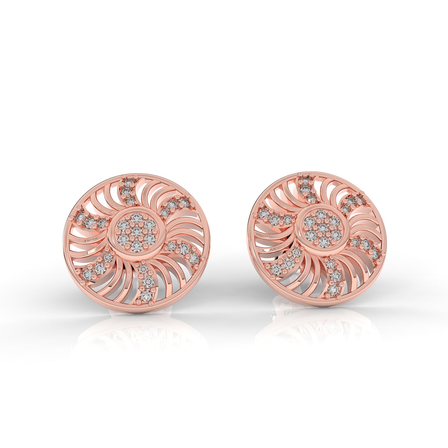 Diamond Studded Vintage Swirl 92.5 Silver Earrings