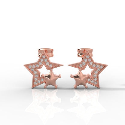 92.5 Silver Starry Charm Earrings